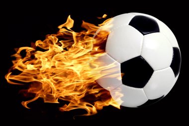 Soccer ball in flames clipart