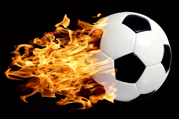 Μπάλα ποδοσφαίρου στις φλόγες — Φωτογραφία Αρχείου