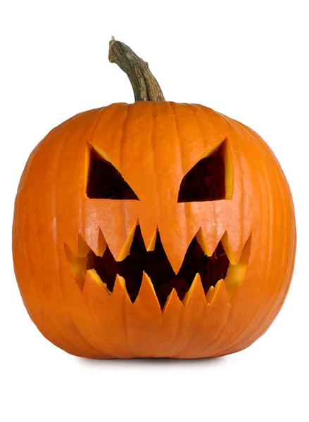 Evil pumpkin on white — Stock Photo, Image