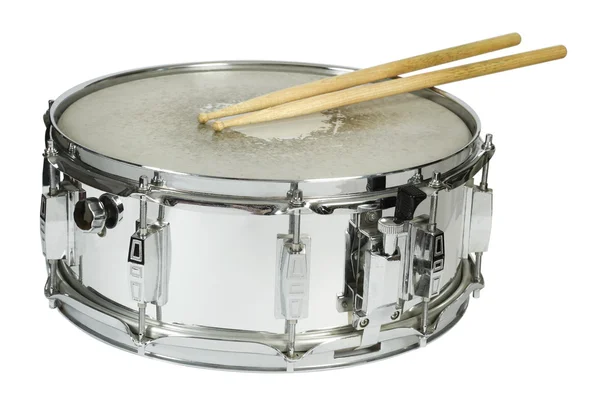 Snare Drum und Sticks isoliert — Stockfoto