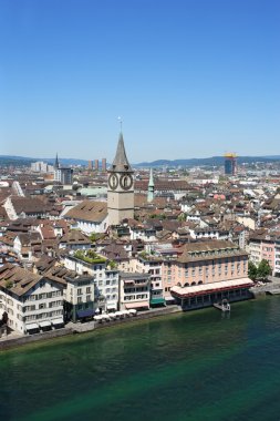 Zurich and the Limmat river clipart