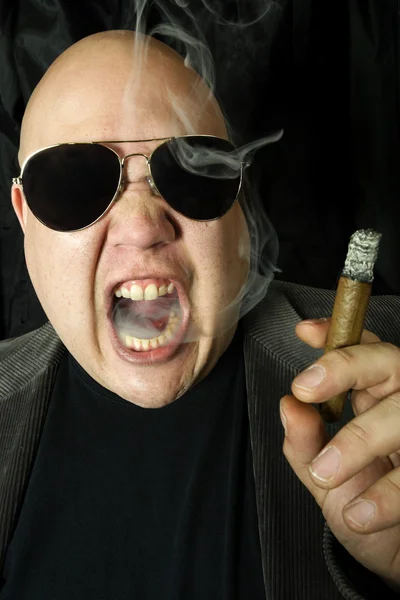 Mobster smoking a cigar — Zdjęcie stockowe