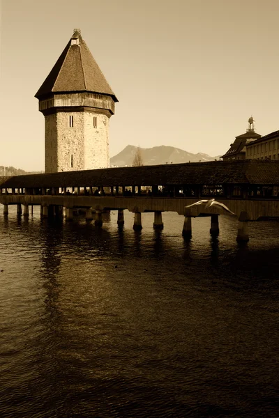 Luzern Kápolna híd — Stock Fotó