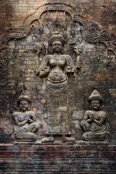 Cambodjaanse bakstenen muur — Stockfoto