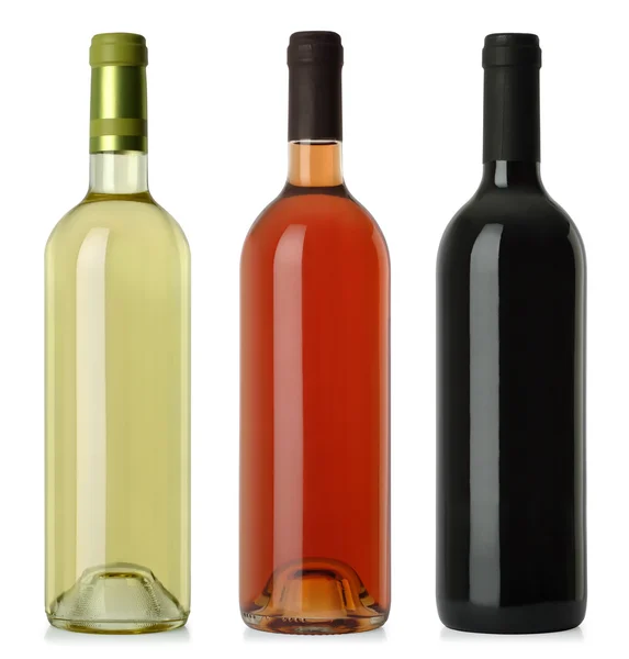 Weinflaschen leer, keine Etiketten — Stockfoto