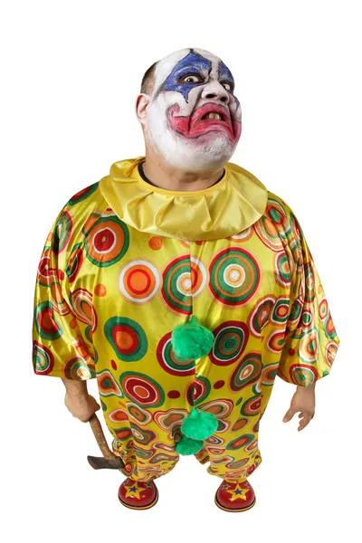 Psycho clown med yxa — Stockfoto