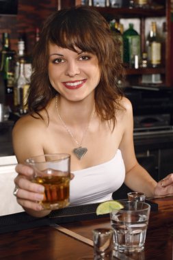 Gorgeous bartender clipart