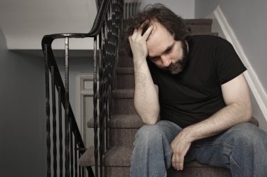 Depressed adult male clipart