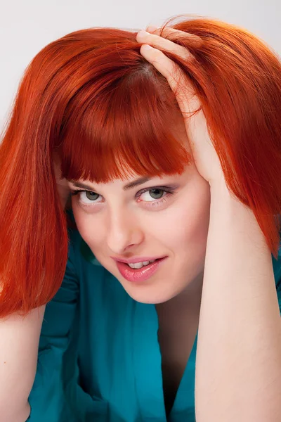 빨간 머리아름다운 여자 — 스톡 사진