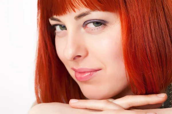 Beautiful woman with red hair — Stock Photo, Image