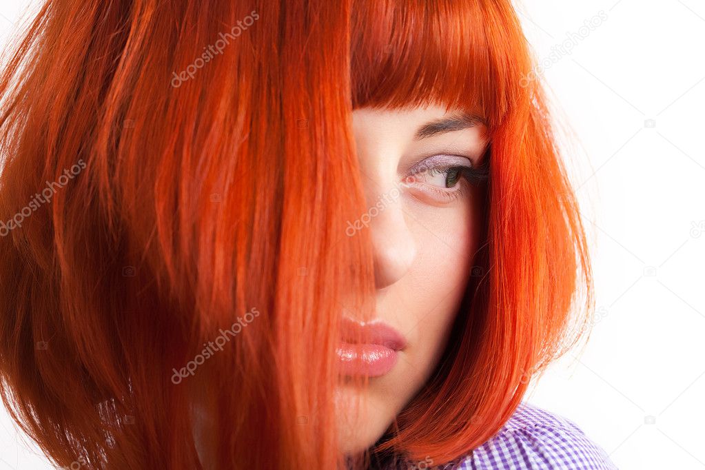Beauttiful woman with red hair