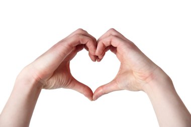 Heart shaped hands clipart