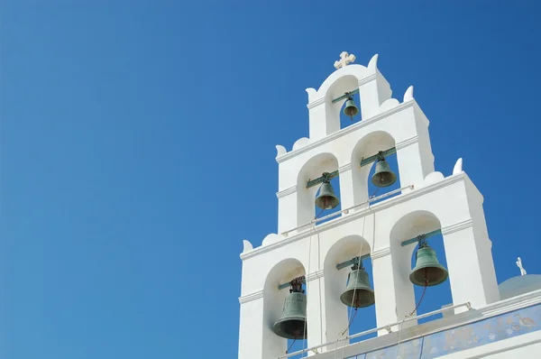 Santorini'de kilise çanları — Stok fotoğraf