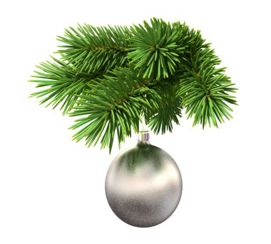 Fir tree with a christmas ball clipart