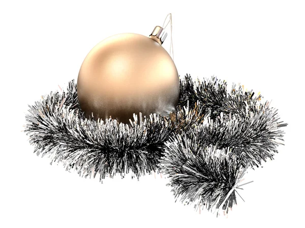 Esfera de Natal com ouropel — Fotografia de Stock