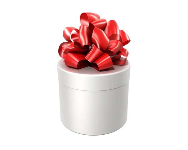 White cylindrical gift — Stock Photo, Image
