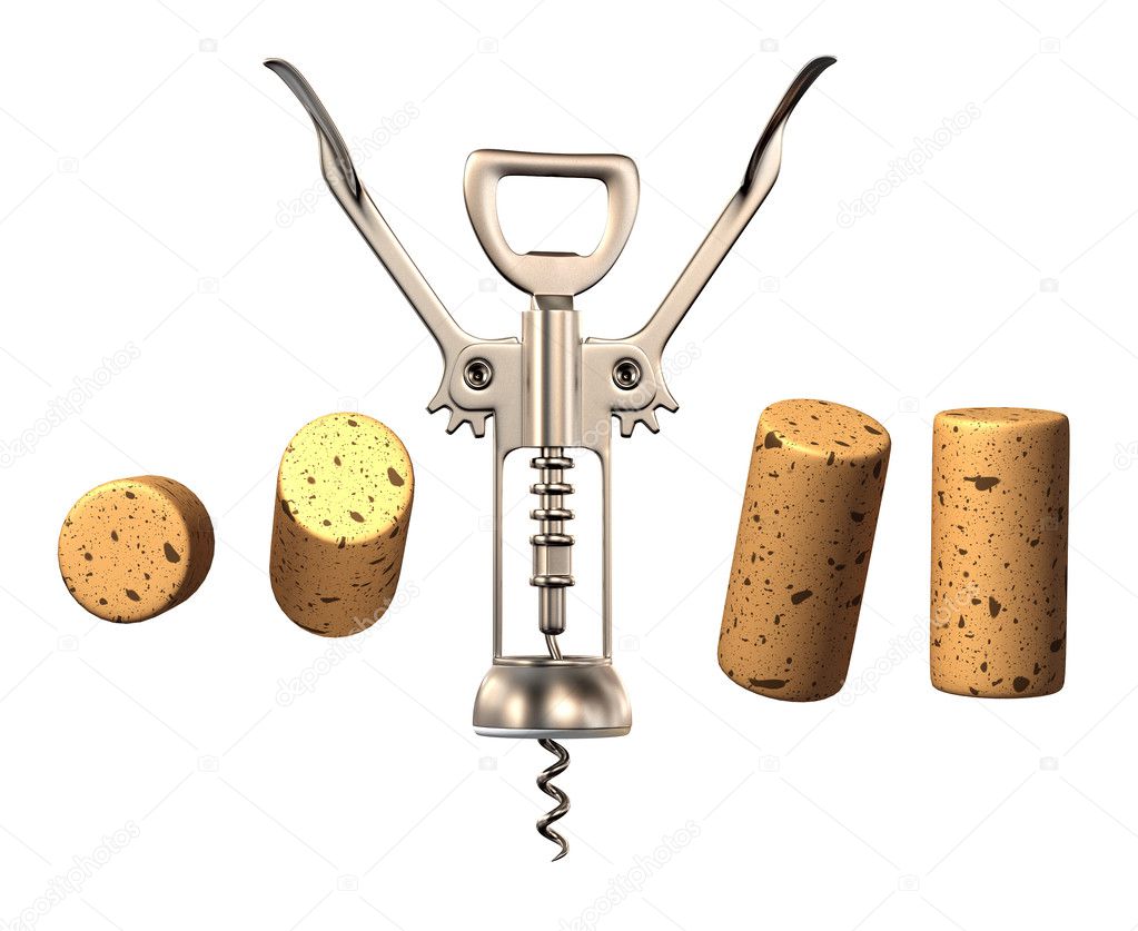 Corkscrew with corks