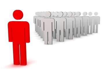 Leader and a crowd clipart