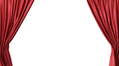 Opened red curtain clipart