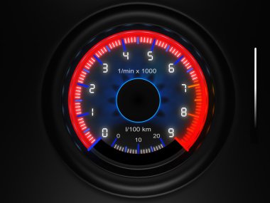 Car dashboard tachometer clipart