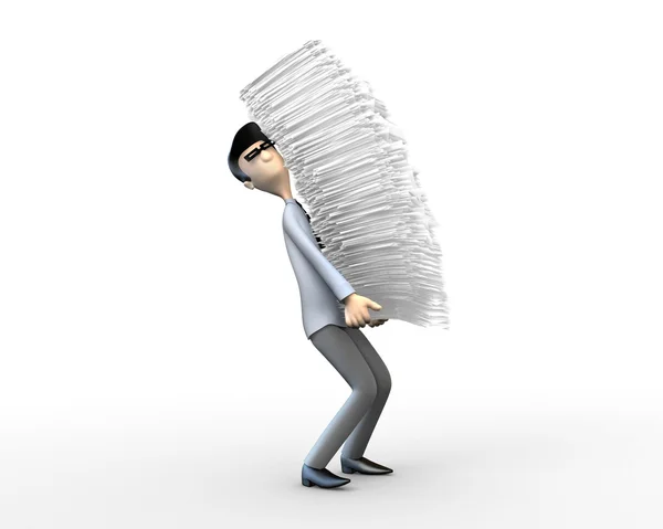 Businessman with a pile of paper — Stock Photo, Image