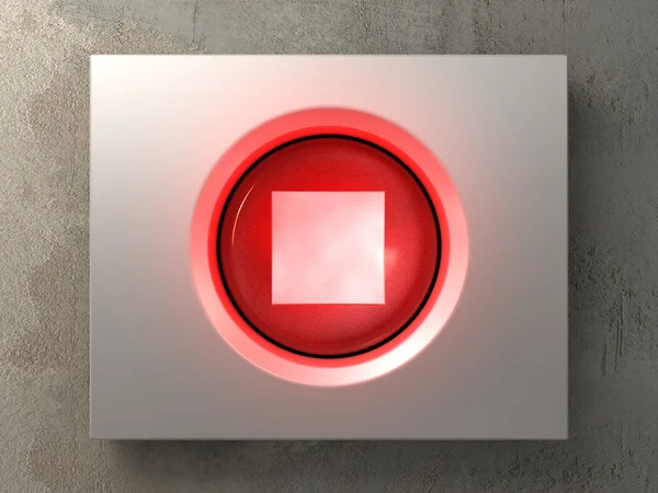 Pushed red Stop button — Stock Photo, Image