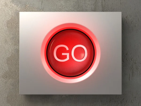 Pushed red GO button — Stock Photo, Image