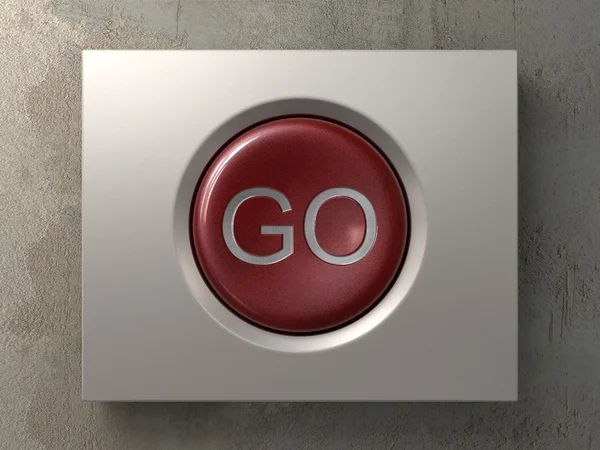 Red GO button — Stock Photo, Image