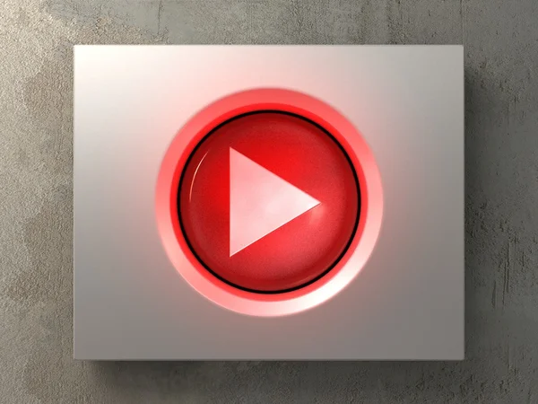 Pushed red Play button — Stock Photo, Image