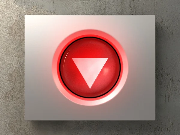 Wciśnięty przycisk czerwony znak withdown — Zdjęcie stockowe