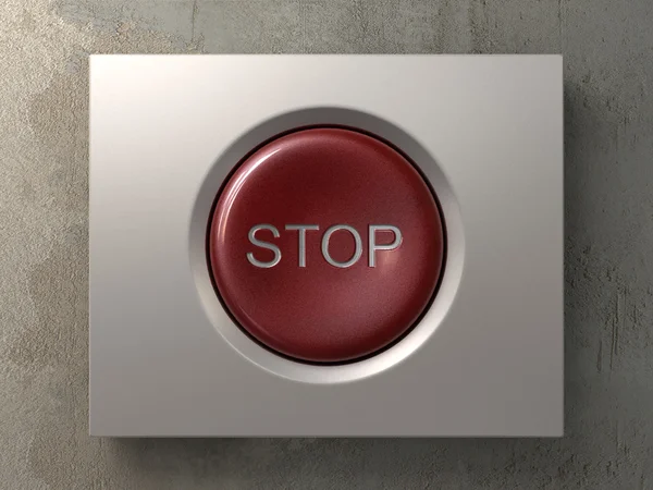 Červené tlačítko zastavit — Stock fotografie