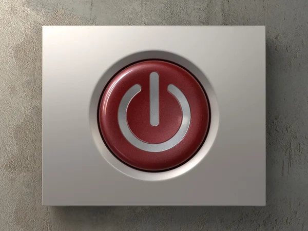 stock image Red button with the power sign