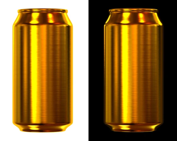 Puszka piwa złota — Zdjęcie stockowe