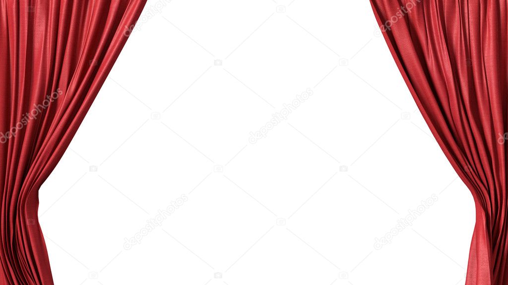Opened red curtain