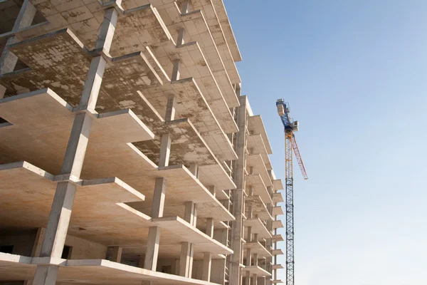 Bouw met kraan — Stockfoto