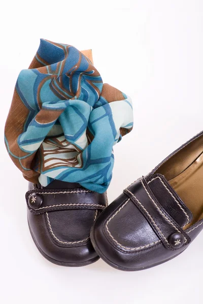 Schoenen met sjaal — Stockfoto