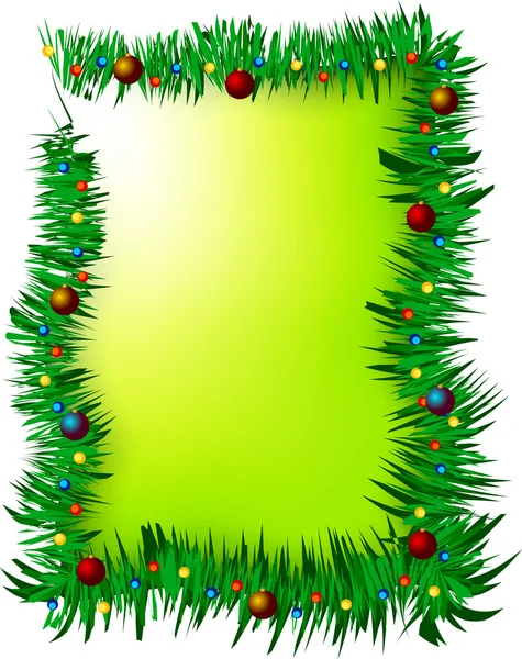 Vánoční zelený rám - vektorové ilustrace — Stockový vektor