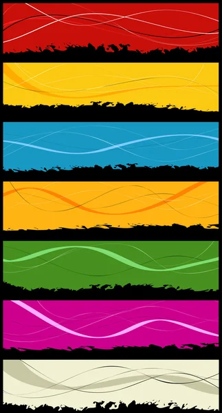 Seven abstract grunge banners — Stock Vector