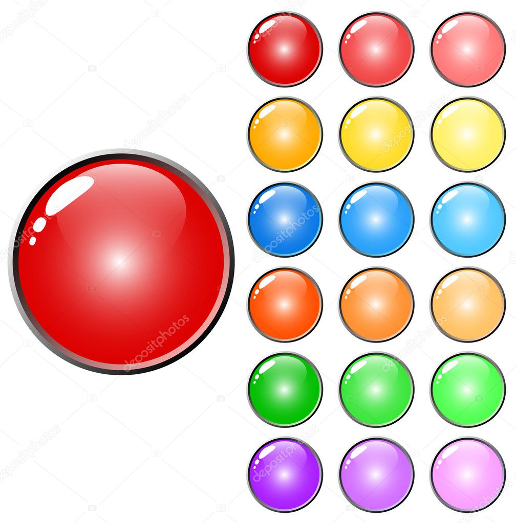 3D web glossy colored buttons