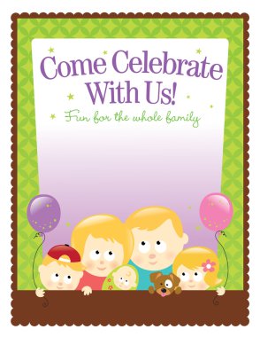 Ltr size template - Blond Family clipart