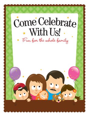 Ltr flyer template – Hispanic family clipart