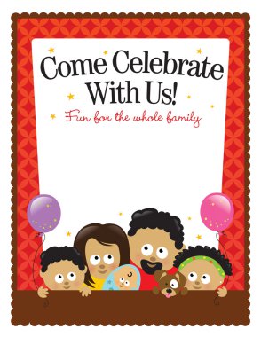 8.5x11 flyer African American family clipart