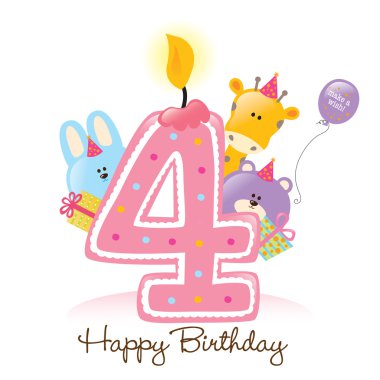 Birthday Candle and Animals clipart