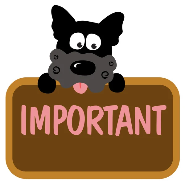 Dog holding sign isolated — Stock Vector