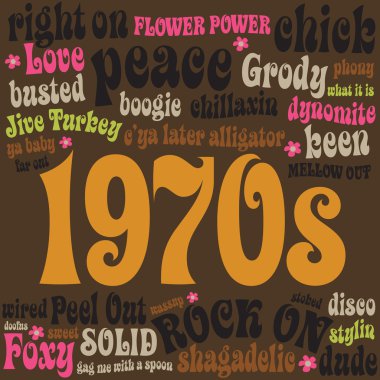 1970s phrases and slangs clipart