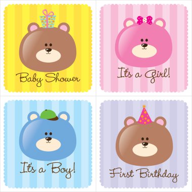 Assorted Baby Cards Set 1 clipart