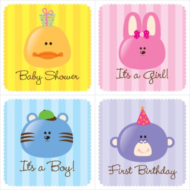 Assorted Baby Cards Set 2 clipart