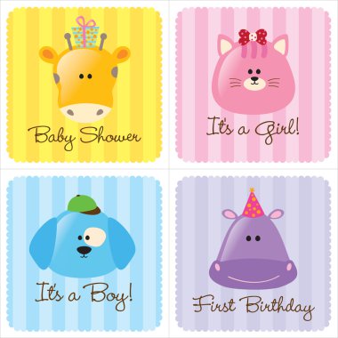 Assorted Baby Cards Set 3 clipart