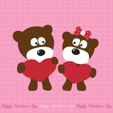 Shy Bears in Love clipart