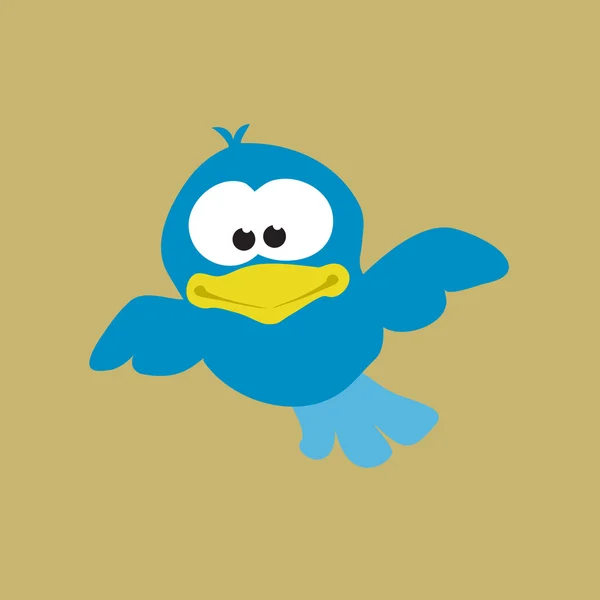 Vliegende blauwe vogel — Stockvector